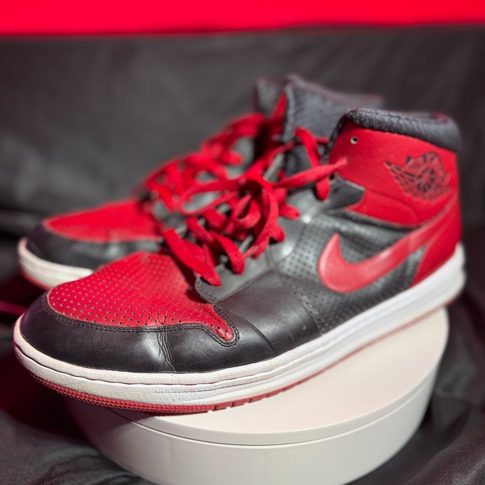 Men's Air Jordan Alpha 1, Red Black, Size 15, Cond 5/10